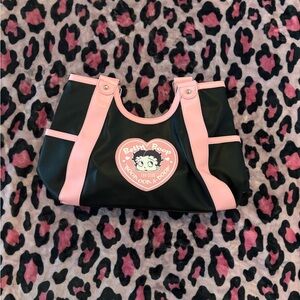 Betty Boop Black and Pink Shoulder Bag